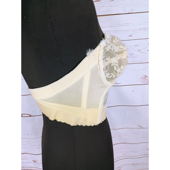 Vintage Backless Lace Corset Bustier 36C Ivory By Young Smoothie The Strauss Adl - Picture 2 of 7